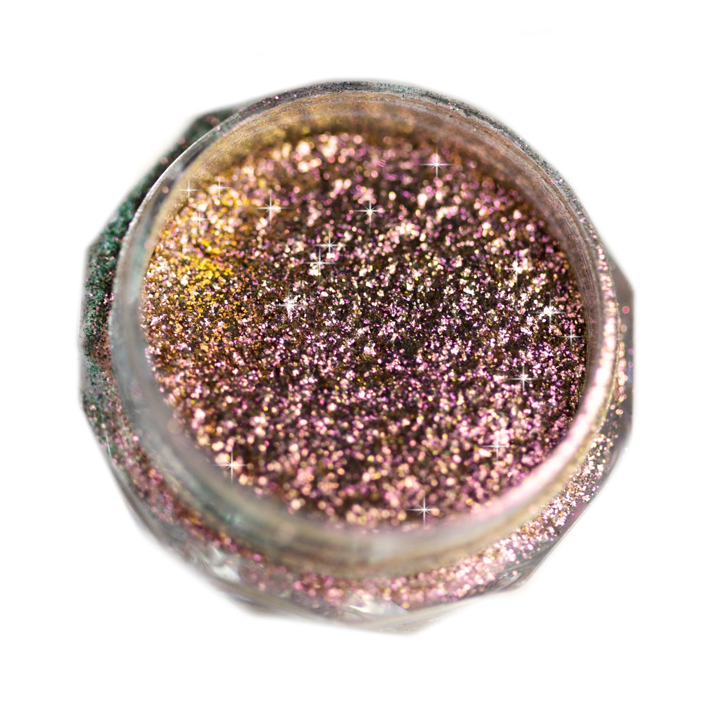 rose gold glitter multichrome